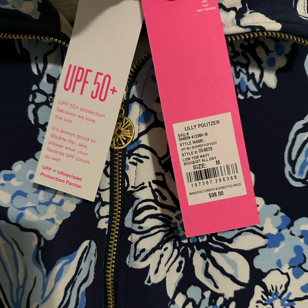 Floral Blue and White Women's Top - Picture 5 of 5